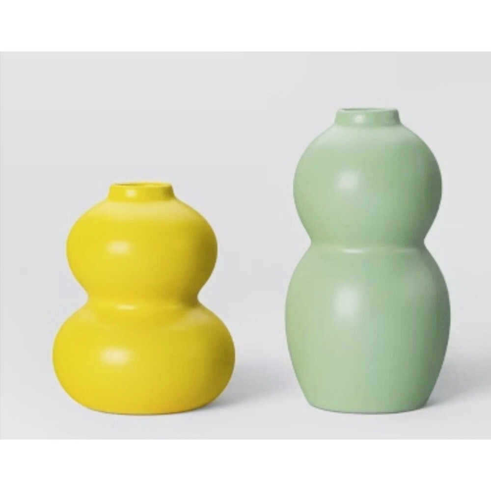 NEW!! Room Essentials 2pk Bud Vase Yellow - Decorative Glass Vases
